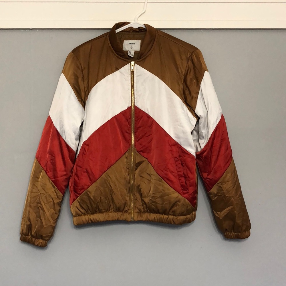 Color block bomber jacket